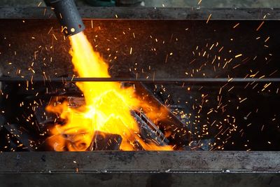 Close-up of fire against black background