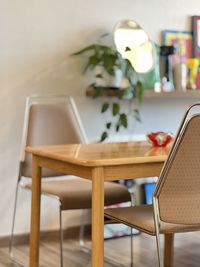 Empty chairs and table at home