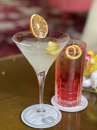 Close-up of drink on table