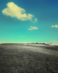 Scenic view of land against sky