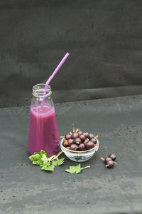 High angle view of fruits on table