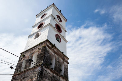 Bell tower of the san sebastian church built between 1553 and 1653 at the town of mariquita