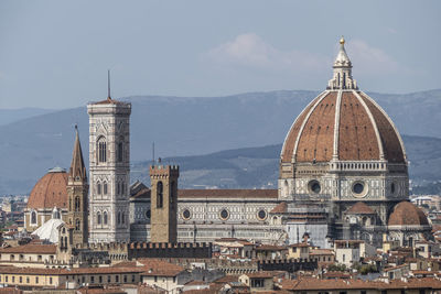 The cathedral of santa maria del fiore in florence view from above