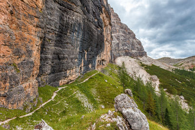 Scenic view of rocky mountains against sky