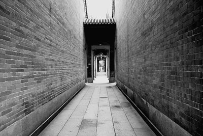 Narrow alley along buildings