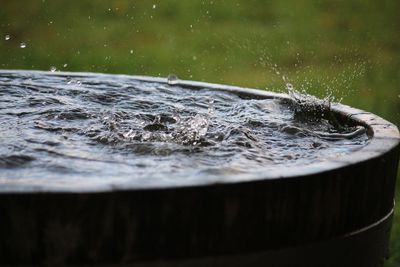 Close-up of water splashing on fountain