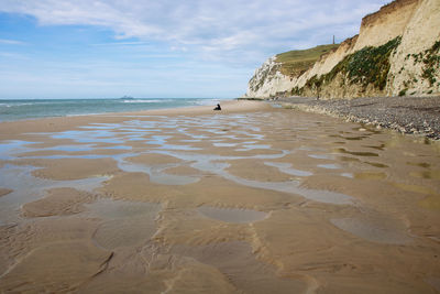 Scenic view of beach against sky