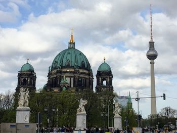 Cathedral against cloudy sky