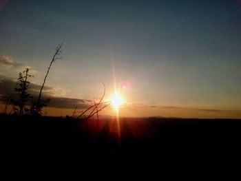 Silhouette of landscape at sunset