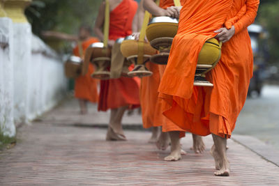 Buddhist monks in luang prabang, laos.