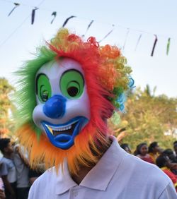 Portrait of man wearing mask