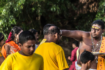 People standing in park