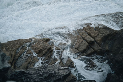 Scenic view of rocky beach