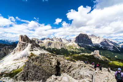 Panoramic view of mountain range against sky