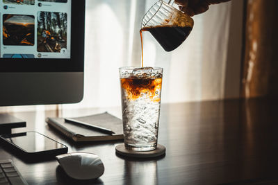 Close-up of drink on table