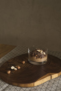 High angle view of breakfast on table