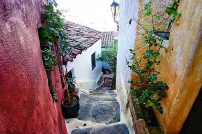 Narrow alley amidst old buildings