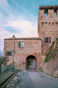 View of the beautiful medieval village of grottammare alta italy