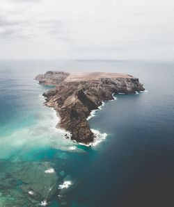 High angle view of sea against sky