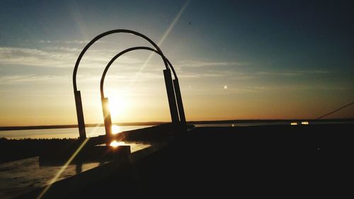 Scenic view of sea at sunset