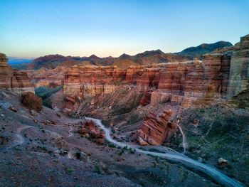 View of rock formations against sky