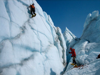 Ice climbers on the matanuska glacier in alaska