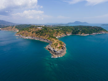 High angle view of sea against sky