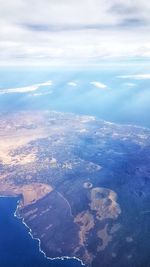 Aerial view of sea against sky