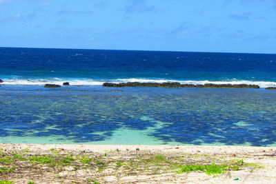 Scenic view of beach against sky