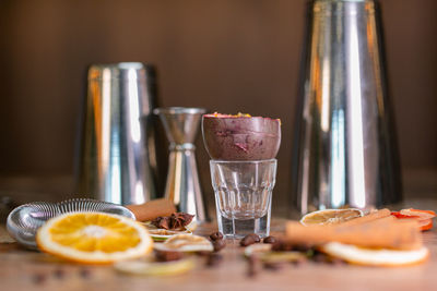 Close-up of drink on table