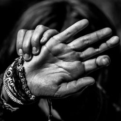 Close-up of cropped hand