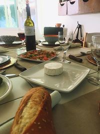 High angle view of food on table