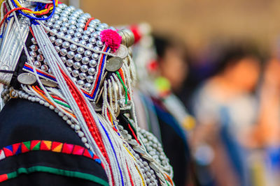 Close-up of traditional headdress