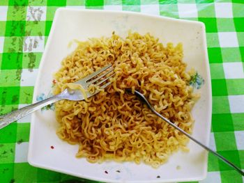 Close-up of food served in plate