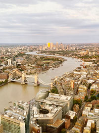 High angle view of the shard in london