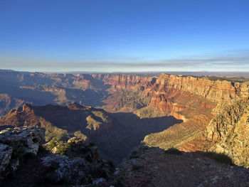 Scenic view of mountain range against sky