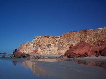 Rock formations against blue sky