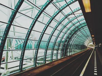 View of railroad station platform against sky