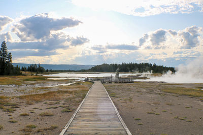 Scenic view of land against sky