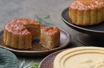 Close-up of food on table