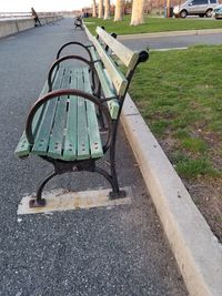 Empty bench in park