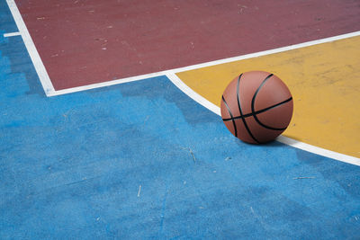 High angle view of basketball 