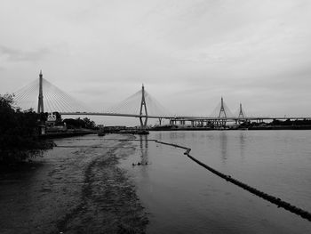 Bridge over river against sky