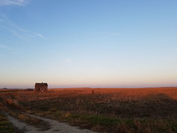 Agricultural field against sky