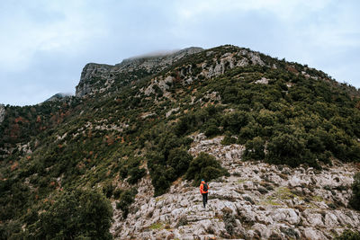 Scenic view of rocky mountains against sky