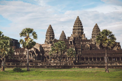 Exterior of temple against building