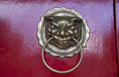 Close-up of door knocker