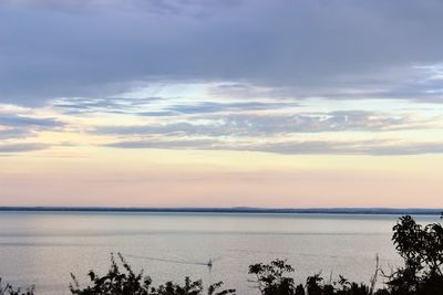 Scenic view of sea at sunset