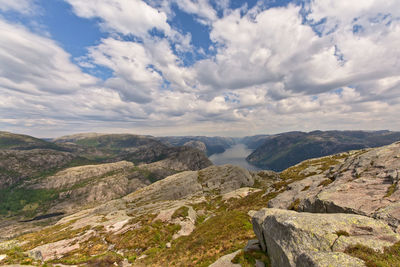 Scenic view of mountains against sky