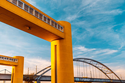 Low angle view of bridge against sky